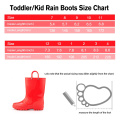 Kids New Fashion Orange Couleur rouge imperméable Nature matériaux Bottes de pluie Easy-On Handles Chaussures